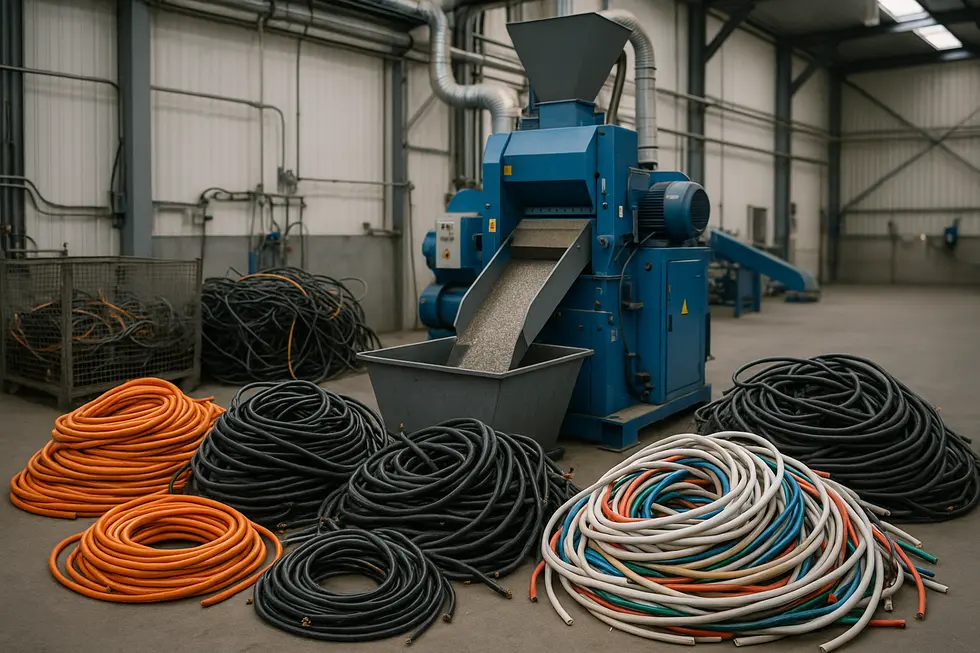 A state-of-the-art cable processing plant illustrating the first step in transforming scrap into value.