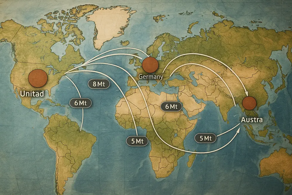 Map highlighting key metal scrap exporting countries and their global trade routes.