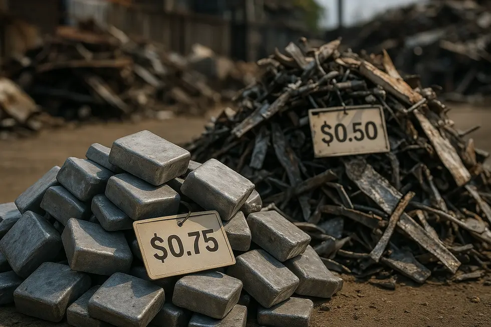 A world map illustrating the global trade routes of lead scrap.