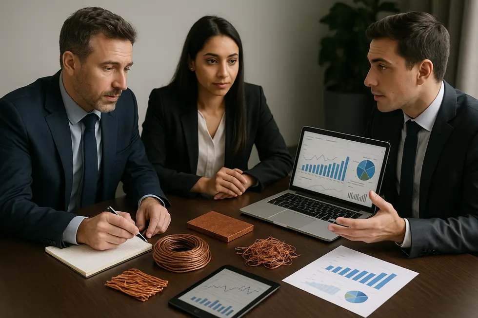 Traders monitor real-time copper prices in Dubai’s vibrant market scene.