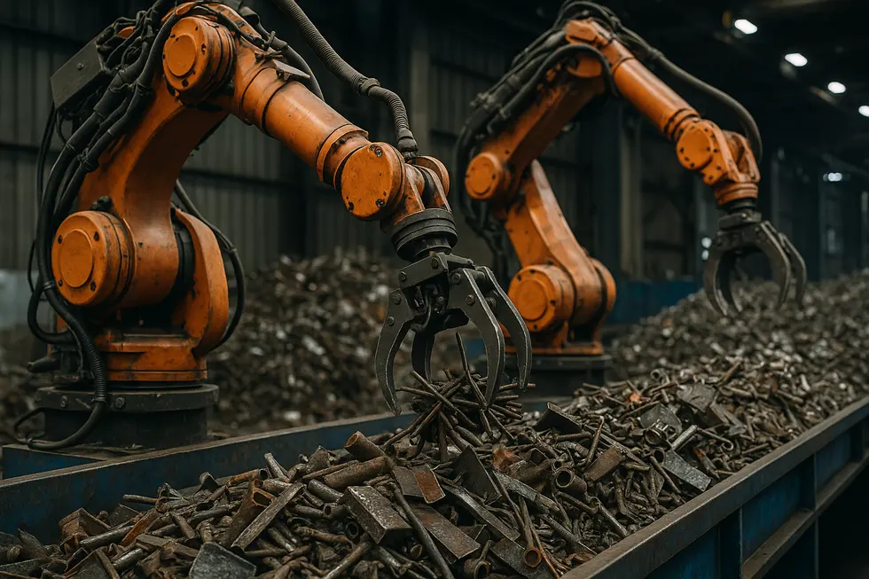 Cutting-edge machinery streamlining ferrous scrap metal recycling processes.