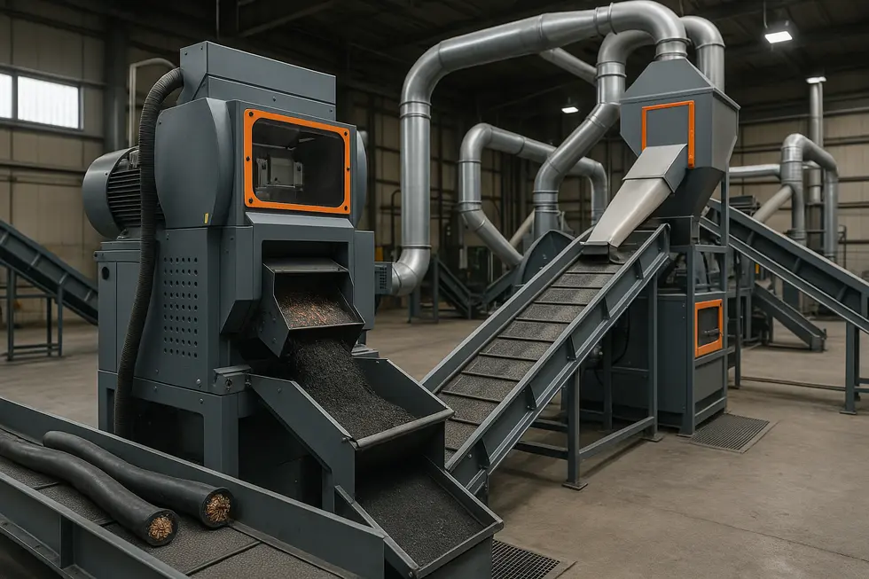 A state-of-the-art cable processing plant illustrating the first step in transforming scrap into value.