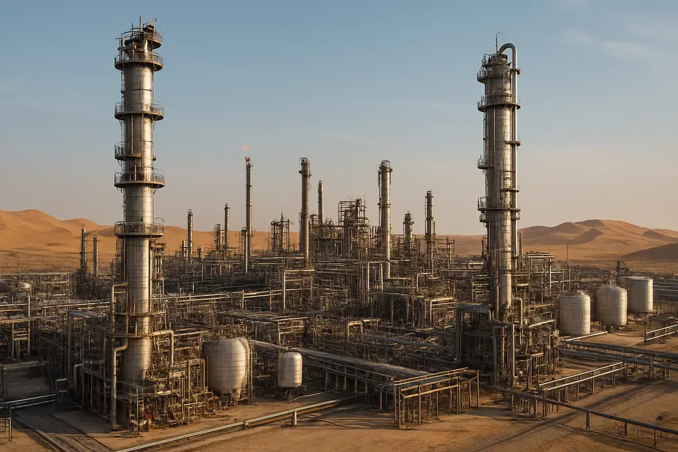 An oil refinery in the UAE, depicting the heartbeat of the oil & gas surplus market.