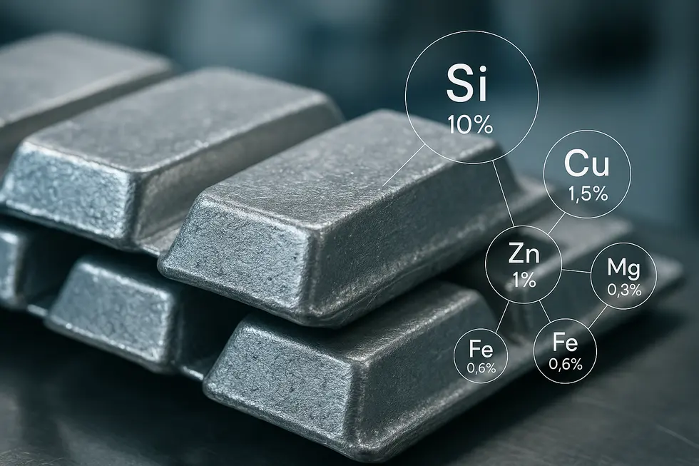 ADC 12 ingots being produced in a cutting-edge recycling facility.