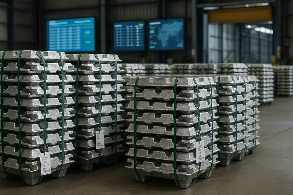 ADC 12 ingots being produced in a cutting-edge recycling facility.