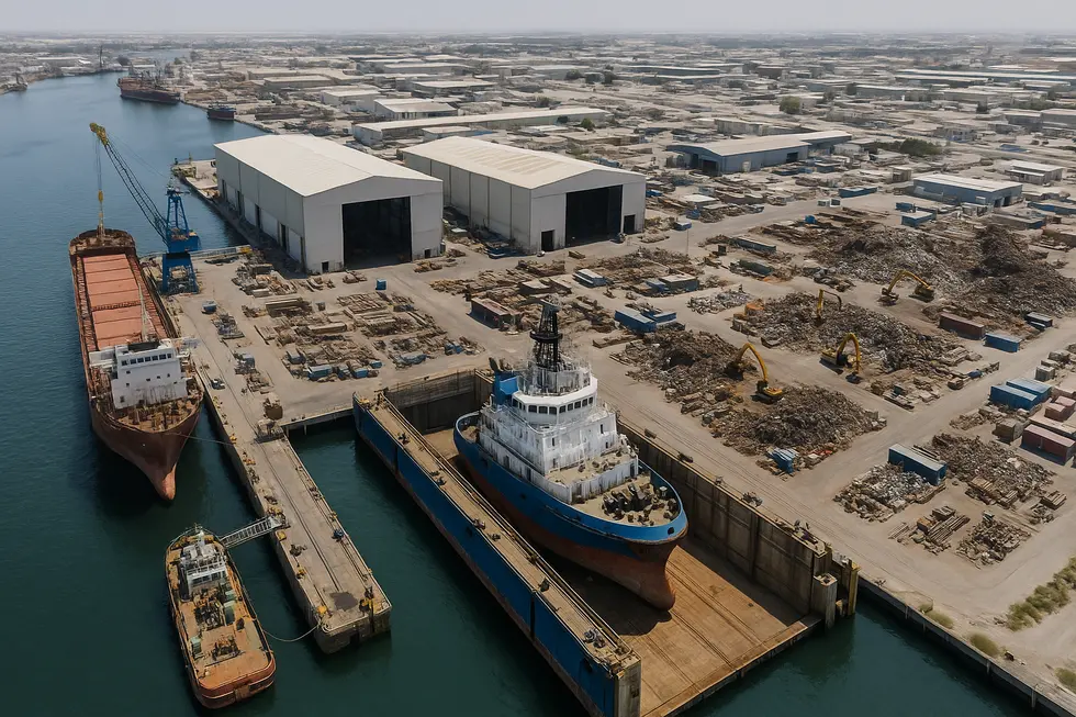 An expansive view of Abu Dhabi Ship Building highlighting its role in maritime operations.
