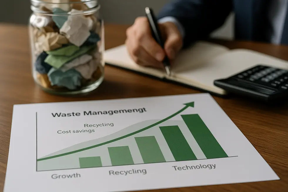 Advanced technologies in waste management services, featuring robotic sorting.