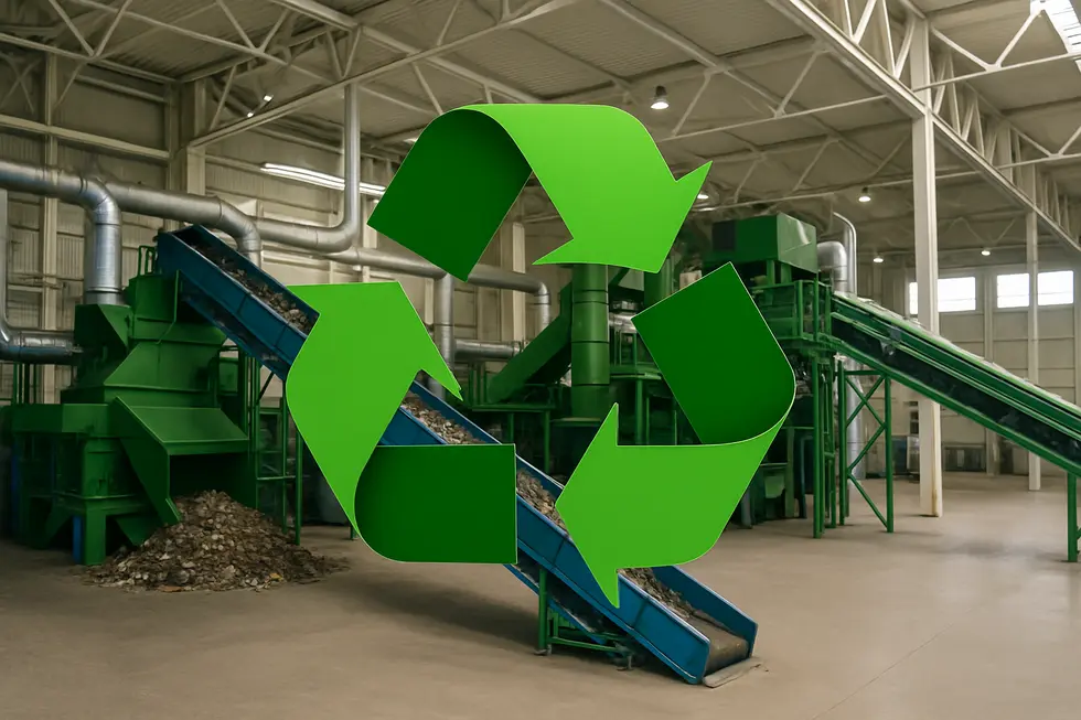 Cutting-edge technologies in a metal recycling facility for processing mixed scraps.